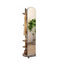 Modern Mirrored Hall Tree with Open Shelves & Rotating Hooks
