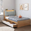 Modern Natural/White Storage Bed with Drawers for Kids' Rooms