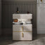 Modern Open Storage Nightstand with Wood Frame and Stone Countertop