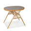 Modern Oval Stone Top Coffee Table with Metal Frame and Storage