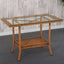 Modern Rattan Patio Table with Tempered Glass Top