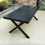Modern Rectangular Steel Dining Table with Wood-Plastic Composite Top