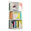 Modern Rotating Wooden Bookshelf – Geometric Open Shelving Unit