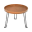 Modern Round Wooden Coffee Table with Foldable Metal Legs