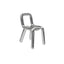 Modern Silver Metal Accent Chair with Fixed Back and Four Legs