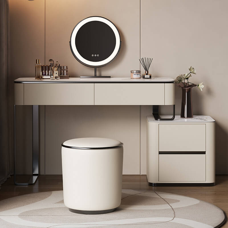 Modern Sintered Stone Dressing Table With Rotating Mirror – cocochairs