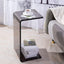 Modern Square Lucite C-Table in Black, Tan & Clear Main Product Image