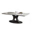 Modern Square/Rectangle Sintered Stone Coffee Table with Abstract Metal Base