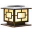 Modern Square Solar Outdoor Table Lamp with Geometric Metal Frame