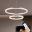 Modern Stainless Steel Tiered Chandelier with Adjustable Height and 3-Color LED Lighting Main Product Image