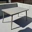 Modern Steel Frame Outdoor Dining Table in Soft Greige