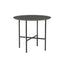 Modern Stone Top Bistro Table in Grey with Black Metal Frame