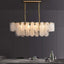 Modern Two-Tier Cloud Glass Pendant Light with Golden Metal Frame Main Product Image