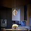 Modern Two-Tier Geometric Pendant Light in Matte Gold with White Silica Shades Main Product Image