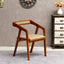 Modern Upholstered Arm Chair with Open Back and Wood Legs