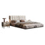 Modern Upholstered Floating Bed with Soft Lighting and Headboard
