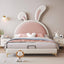 Modern Upholstered Kids Bed with Cute Rabbit Ears Design