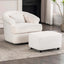 Modern Velvet Swivel Accent Chair with Ottoman - Off-white Main Product Image