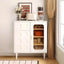 Modern Vintage Black and Cream White Wood Sideboard/Credenza