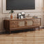 Modern Walnut TV Stand with Drawers, Cabinets & Cable Management