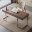 Modern Walnut Veneer Writing Desk With Leather Drawers Main Product Image