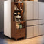 Modern Walnut Wood Kitchen Storage Cabinet with Open Shelving