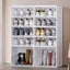 Modern White Foldable Plastic Shoe Storage Cabinet with Ventilated Tiers