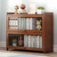 Modern Wood Barrister Bookcase with Glass Doors and Open Shelving