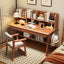 Modern Wood Writing Desk with Open Shelves and Storage - Kids Desk