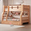 Modern Wooden Bunk Bed with Drawer, Bookshelf & Ladder