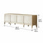 Mother of Pearl Beech Wood TV Console with French Lines and Mixed Storage Dimensions