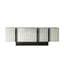 Mother of Pearl Cabinet With Sculpted Doors and Layered Storage