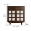 Mother of Pearl Geometric Walnut Shoe Rack With Drawers and Display Top Dimensions