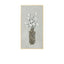 Mother of Pearl Wall Art Triptych, Floral Vase Relief on Linen