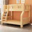 Natural Finish Modern Bunk Bed for Kids with Safety Guardrails
