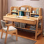 Natural Rubberwood Kids Writing Desk with Hutch and Dual Drawers Main Product Image