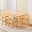 Natural Wood Kids Writing Desk Sets – Light Brown Round & Rectangular Tables with Chairs