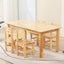 Natural Wood Kids Writing Desk Sets – Light Brown Round & Rectangular Tables with Chairs