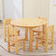 Natural Wood Kids Writing Desk Sets – Light Brown Round & Rectangular Tables with Chairs