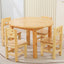Natural Wood Kids Writing Desk Sets – Light Brown Round & Rectangular Tables with Chairs