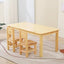Natural Wood Kids Writing Desk Sets – Light Brown Round & Rectangular Tables with Chairs