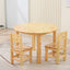 Natural Wood Kids Writing Desk Sets – Light Brown Round & Rectangular Tables with Chairs