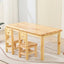 Natural Wood Kids Writing Desk Sets – Light Brown Round & Rectangular Tables with Chairs