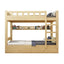 Natural Wood Modern Bunk Bed with Built-In Drawers and Ladder