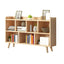 Natural Wood Modern Horizontal Bookcase with Closed Back