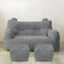 Oversized Corduroy Bean Bag Chair & Ottoman Set with Removable Cover
