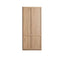 Paneled Wood Wardrobe Wall Armoire With Fluted Glass Storage