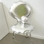 Pearlescent Shell Accent Chair with Gold Trim for Vanity and Boutique Spaces