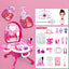 Pink Plastic Kids Makeup Vanity with Mirror and Toy Accessories