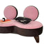 Pink velvet twin sofa with double seater design, perfect for living room seating